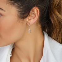 vDam Oorhangers Druppel Zirkonia Brisur Haak 34 Mm Zilver Gerhodineerd 1340046