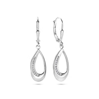vDam Oorhangers Druppel Zirkonia Brisur Haak 34 Mm Zilver Gerhodineerd 1340047