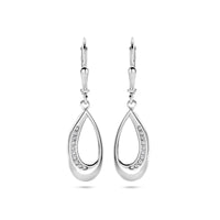 vDam Oorhangers Druppel Zirkonia Brisur Haak 34 Mm Zilver Gerhodineerd 1340047