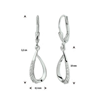 vDam Oorhangers Druppel Zirkonia Brisur Haak Zilver Gerhodineerd 1329920