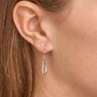 vDam Oorhangers Druppel Zirkonia Brisur Haak Zilver Gerhodineerd 1329920