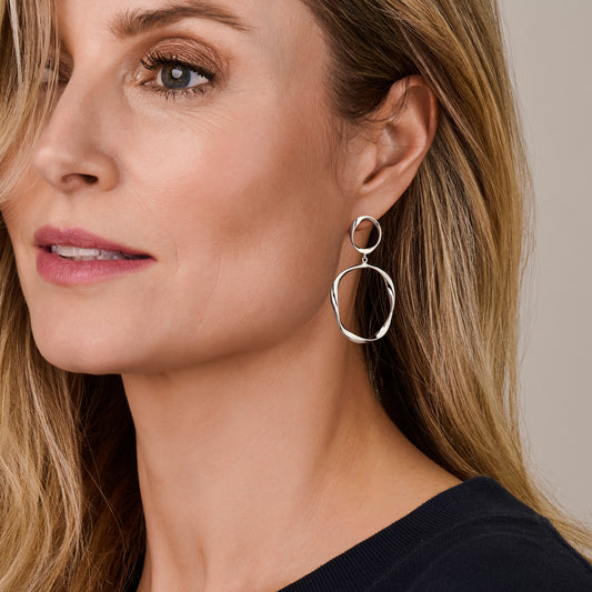 vDam Oorhangers Gedraaid 66 Mm Zilver Gerhodineerd 1341735