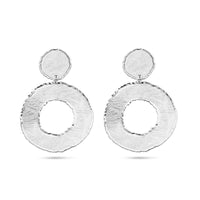 vDam Oorhangers Gescratcht Cirkels 50 Mm Zilver Gerhodineerd 1340448
