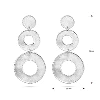 vDam Oorhangers Gescratcht Cirkels 75 Mm Zilver Gerhodineerd 1340447