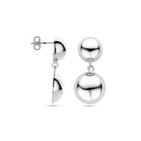 vDam Oorhangers Half Bol 31 Mm Zilver Gerhodineerd 1340517