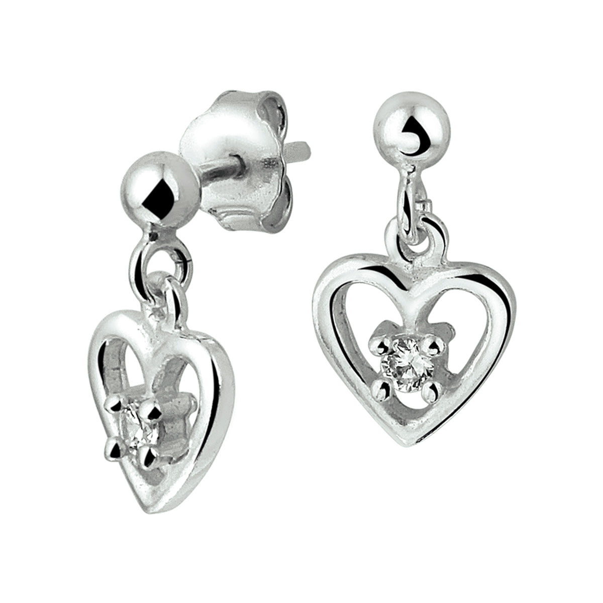 vDam Oorhangers Hart Zirkonia Zilver Gerhodineerd 1329565