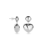 vDam Oorhangers Hartje 32 Mm Zilver Gerhodineerd 1340053