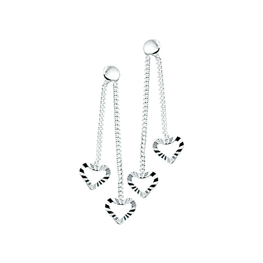 vDam Oorhangers Hartje Gediamanteerd Zilver Gerhodineerd 1327461