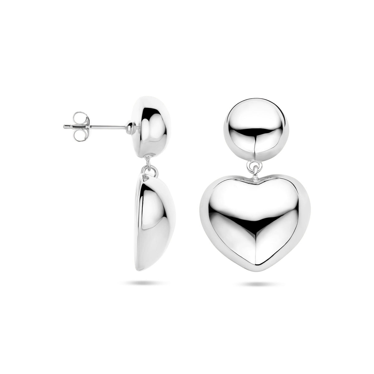 vDam Oorhangers Hartjes 32 Mm Zilver Gerhodineerd 1340736