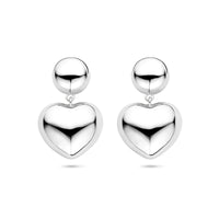vDam Oorhangers Hartjes 32 Mm Zilver Gerhodineerd 1340736