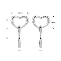vDam Oorhangers Hartjes Zilver Gerhodineerd 1335439