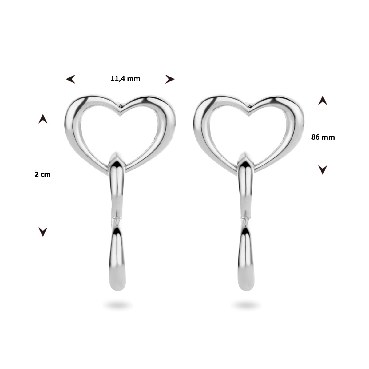 vDam Oorhangers Hartjes Zilver Gerhodineerd 1335439