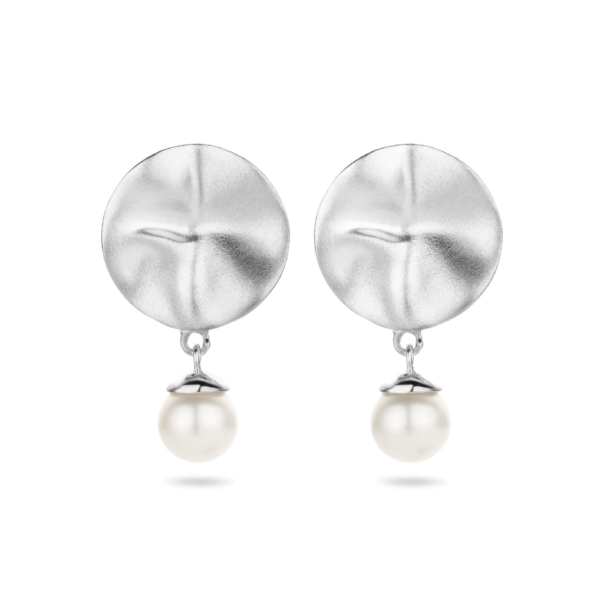 vDam Oorhangers Parel Rondje Poli/mat Zilver Gerhodineerd 1335416