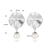 vDam Oorhangers Parel Rondje Poli/mat Zilver Gerhodineerd 1335416