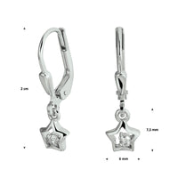 vDam Oorhangers Ster Zirkonia Brisur Haak Zilver Gerhodineerd 1329918