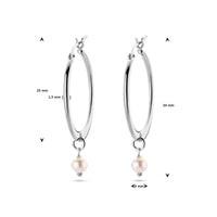 vDam Oorhangers Synth Parel Zilver Gerhodineerd 1338256