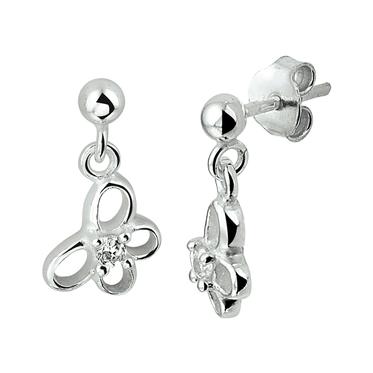 vDam Oorhangers Vlinder Zilver Gerhodineerd 1329563