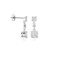 vDam Oorhangers Zirkonia 18 Mm Zilver Gerhodineerd 1341713