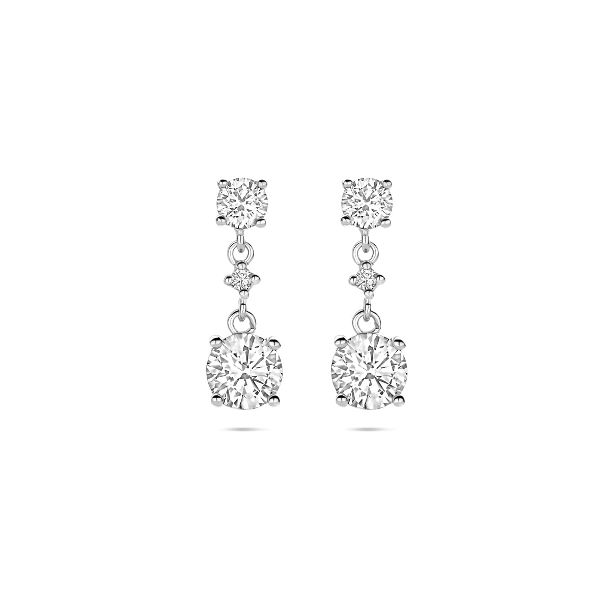 vDam Oorhangers Zirkonia 18 Mm Zilver Gerhodineerd 1341713