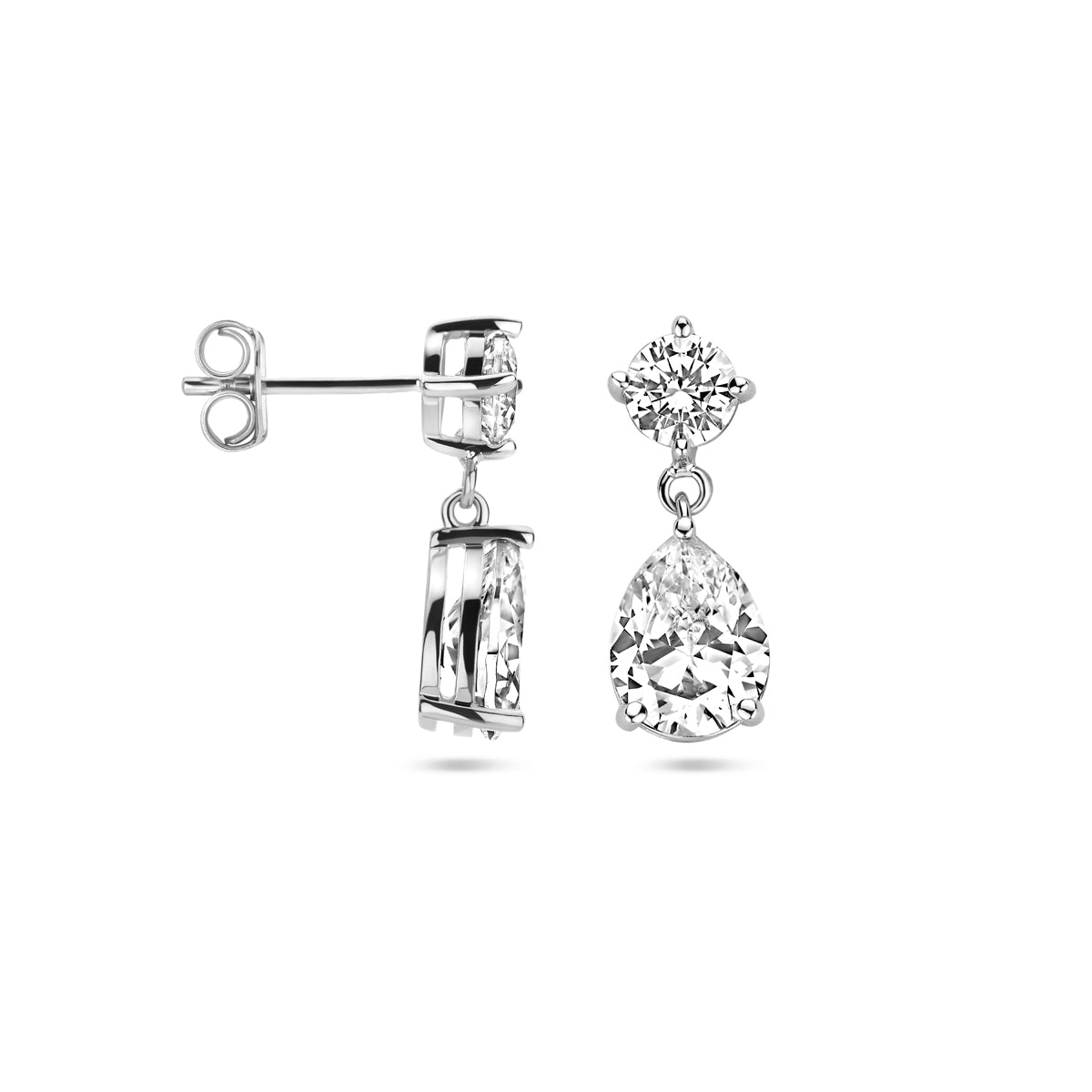 vDam Oorhangers Zirkonia 20 Mm Zilver Gerhodineerd 1340688