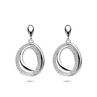 vDam Oorhangers Zirkonia 25 Mm Zilver Gerhodineerd 1341331