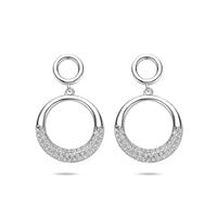 vDam Oorhangers Zirkonia 25 Mm Zilver Gerhodineerd 1341569