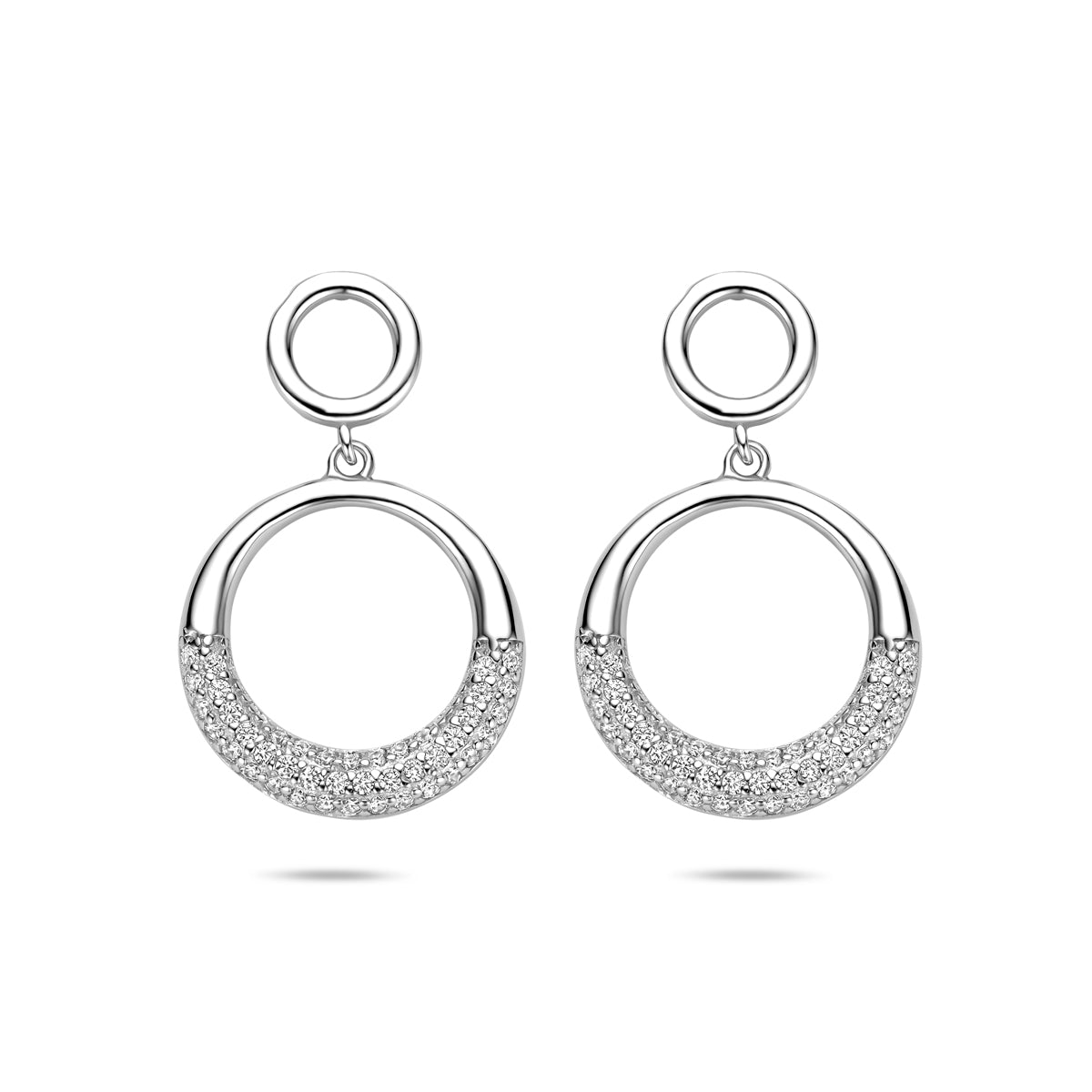 vDam Oorhangers Zirkonia 25 Mm Zilver Gerhodineerd 1341569