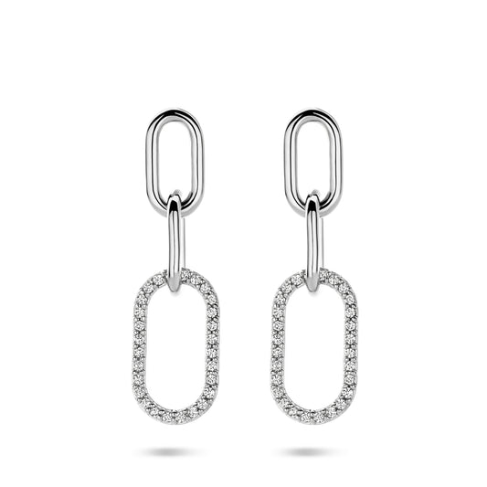 vDam Oorhangers Zirkonia 30 Mm Zilver Gerhodineerd 1340972