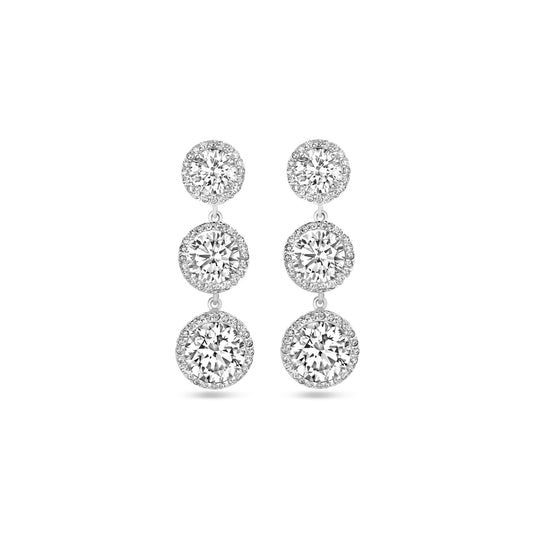 vDam Oorhangers Zirkonia 33 Mm Zilver Gerhodineerd 1339727