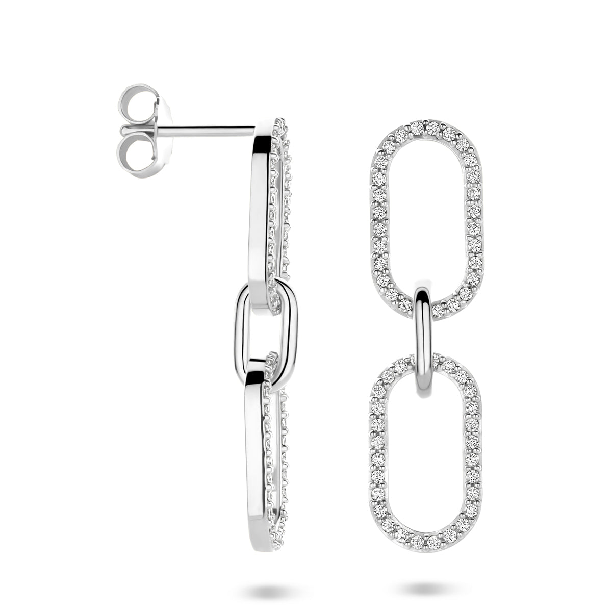 vDam Oorhangers Zirkonia 33 Mm Zilver Gerhodineerd 1340973