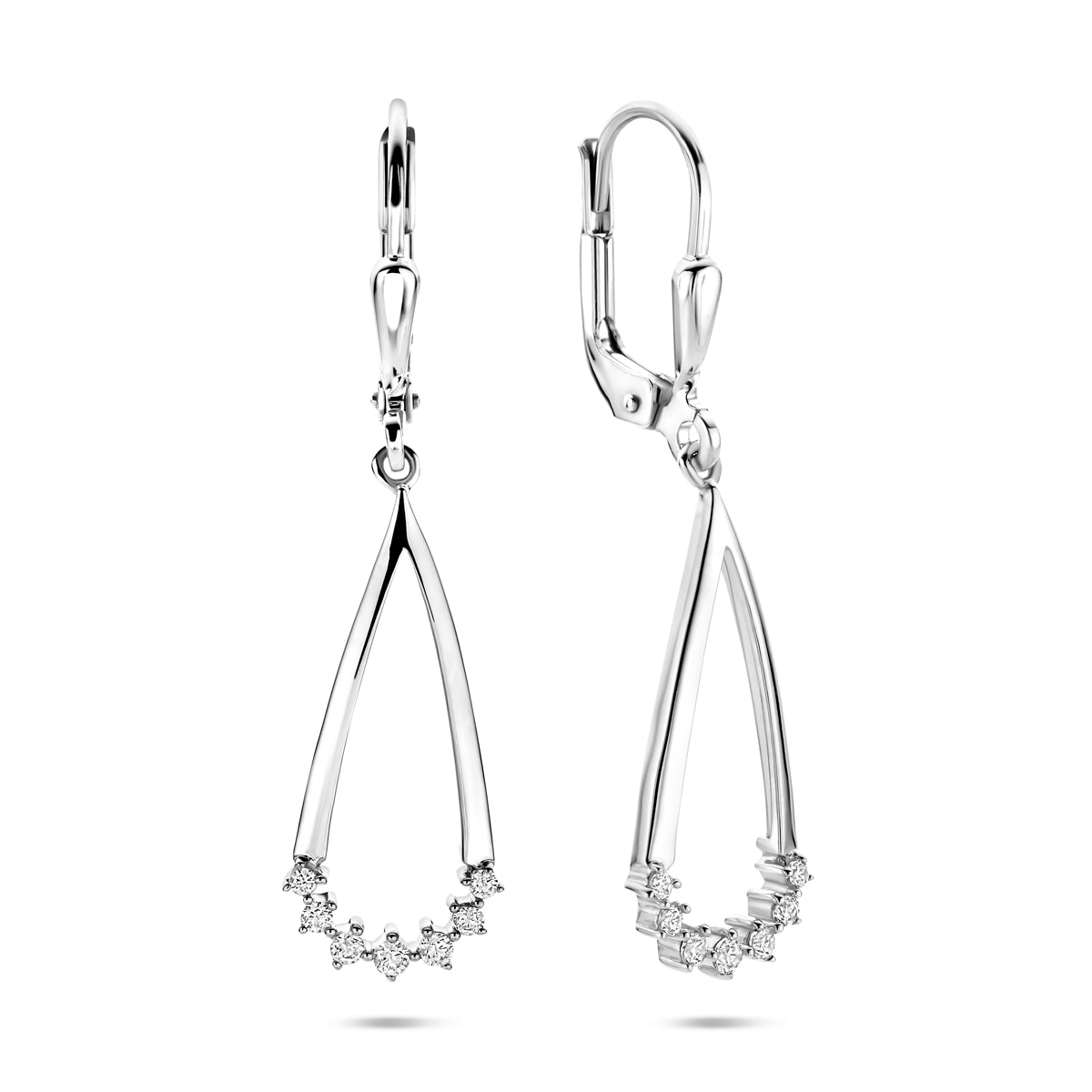 vDam Oorhangers Zirkonia 36 Mm Zilver Gerhodineerd 1341211