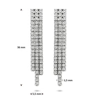 vDam Oorhangers Zirkonia 36 Mm Zilver Gerhodineerd 1341944