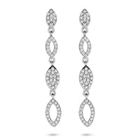 vDam Oorhangers Zirkonia 39 Mm Zilver Gerhodineerd 1340975