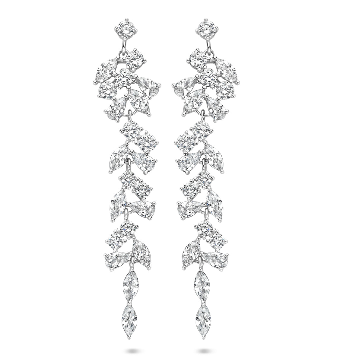 vDam Oorhangers Zirkonia 60 Mm Zilver Gerhodineerd 1340671