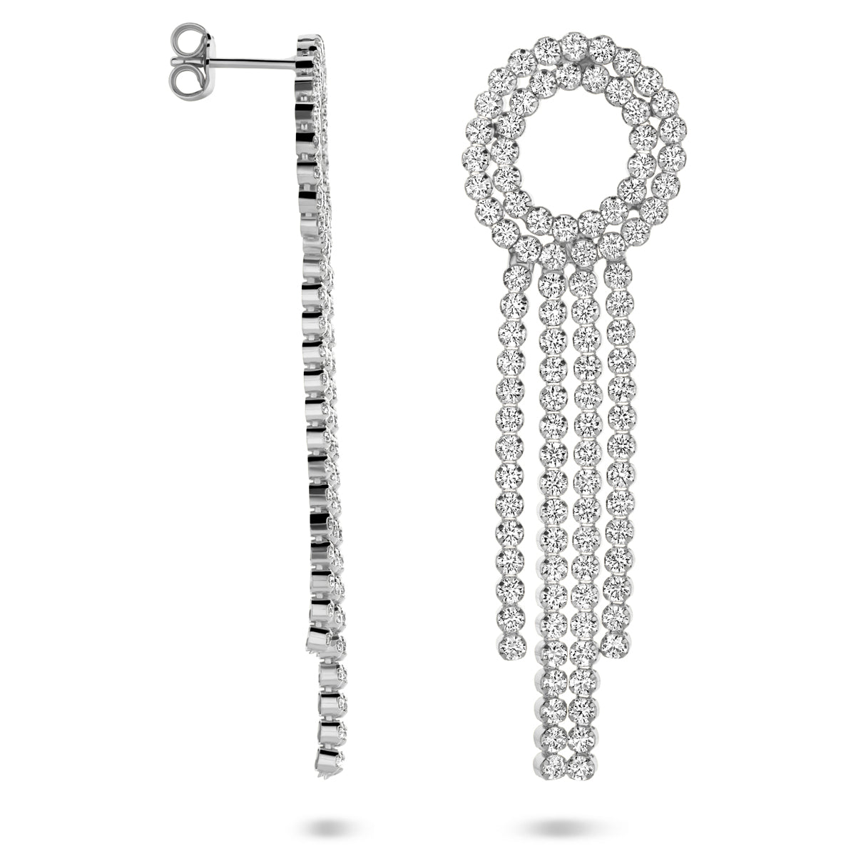 vDam Oorhangers Zirkonia 62 Mm Zilver Gerhodineerd 1341091