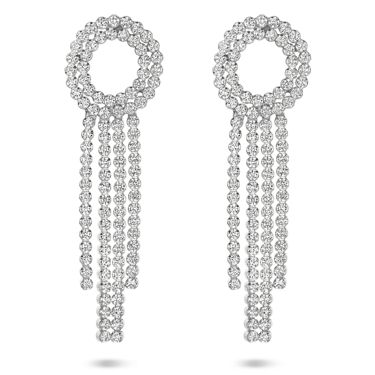 vDam Oorhangers Zirkonia 62 Mm Zilver Gerhodineerd 1341091