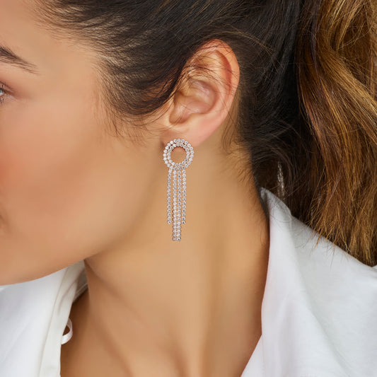 vDam Oorhangers Zirkonia 62 Mm Zilver Gerhodineerd 1341091