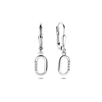 vDam Oorhangers Zirkonia Brisur Haak 25 Mm Zilver Gerhodineerd 1341828