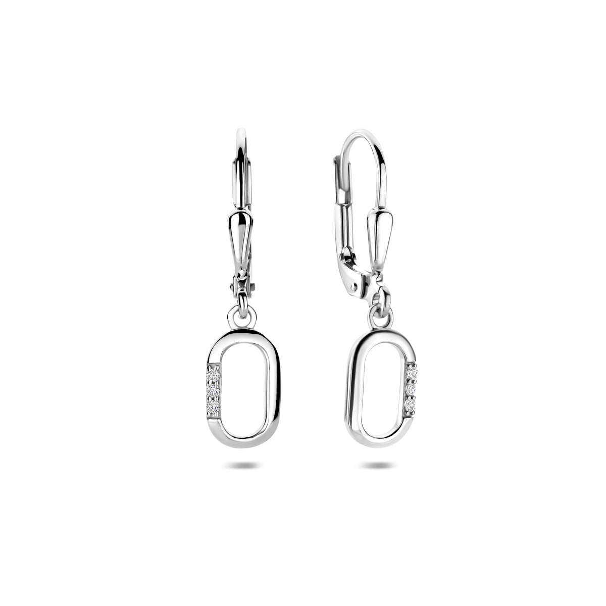 vDam Oorhangers Zirkonia Brisur Haak 25 Mm Zilver Gerhodineerd 1341828