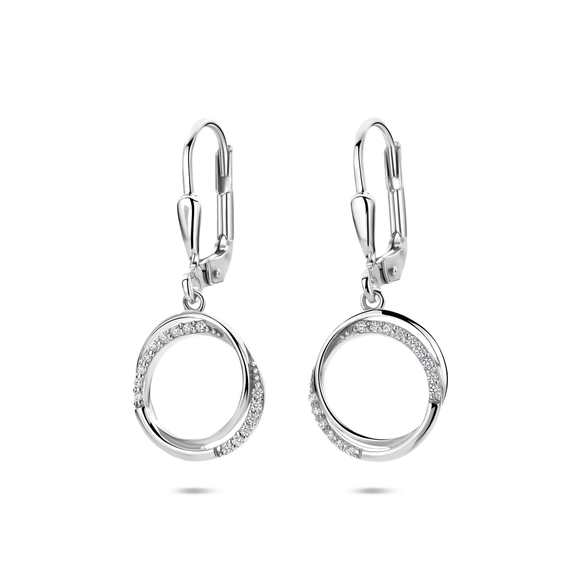 vDam Oorhangers Zirkonia Brisur Haak 27 Mm Zilver Gerhodineerd 1341317