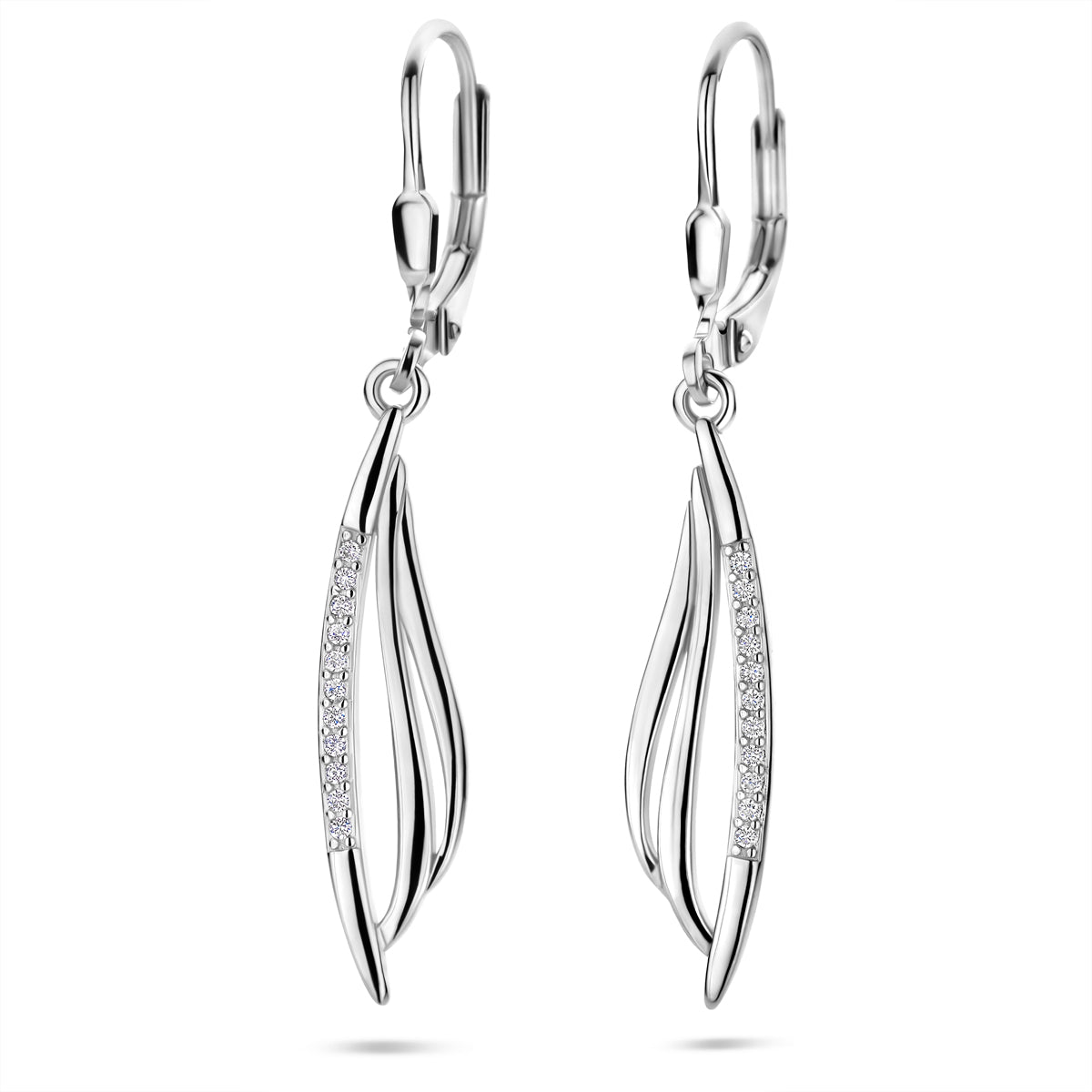 vDam Oorhangers Zirkonia Brisur Haak 41 Mm Zilver Gerhodineerd 1341576