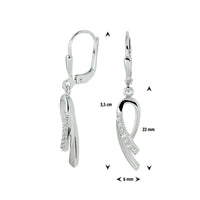 vDam Oorhangers Zirkonia Brisur Haak Zilver Gerhodineerd 1329862