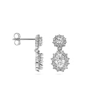 vDam Oorhangers Zirkonia Halo Zilver Gerhodineerd 1338482