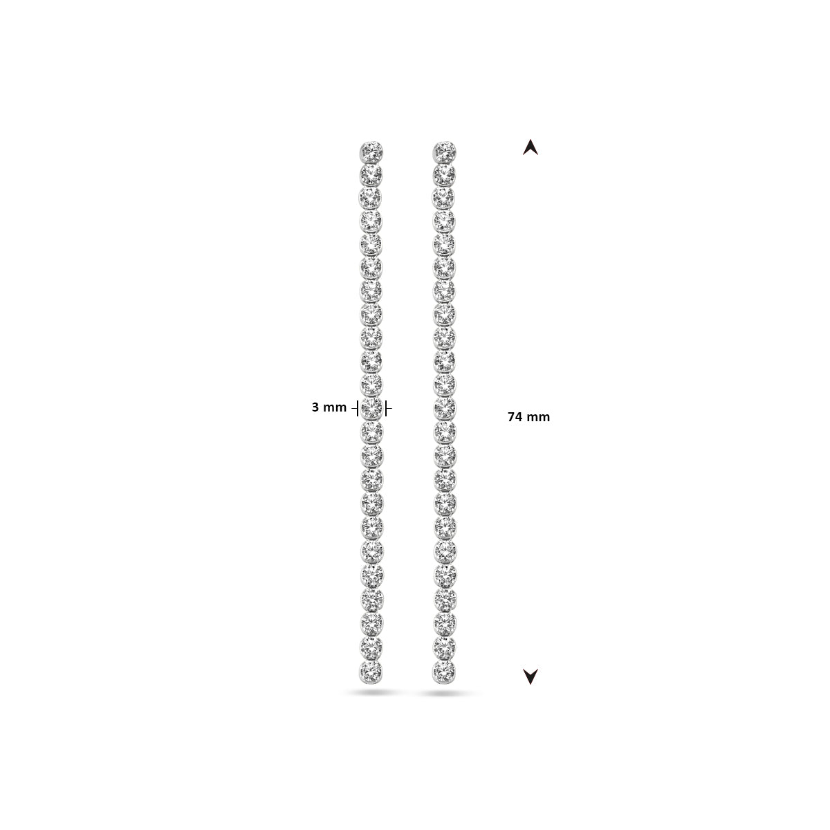 vDam Oorhangers Zirkonia Zilver Gerhodineerd 1338565