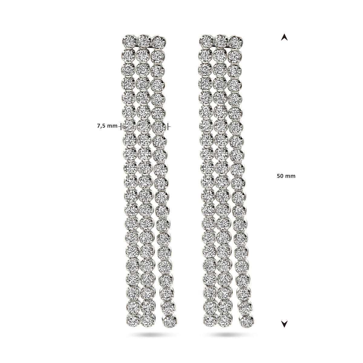 vDam Oorhangers Zirkonia Zilver Gerhodineerd 1338641