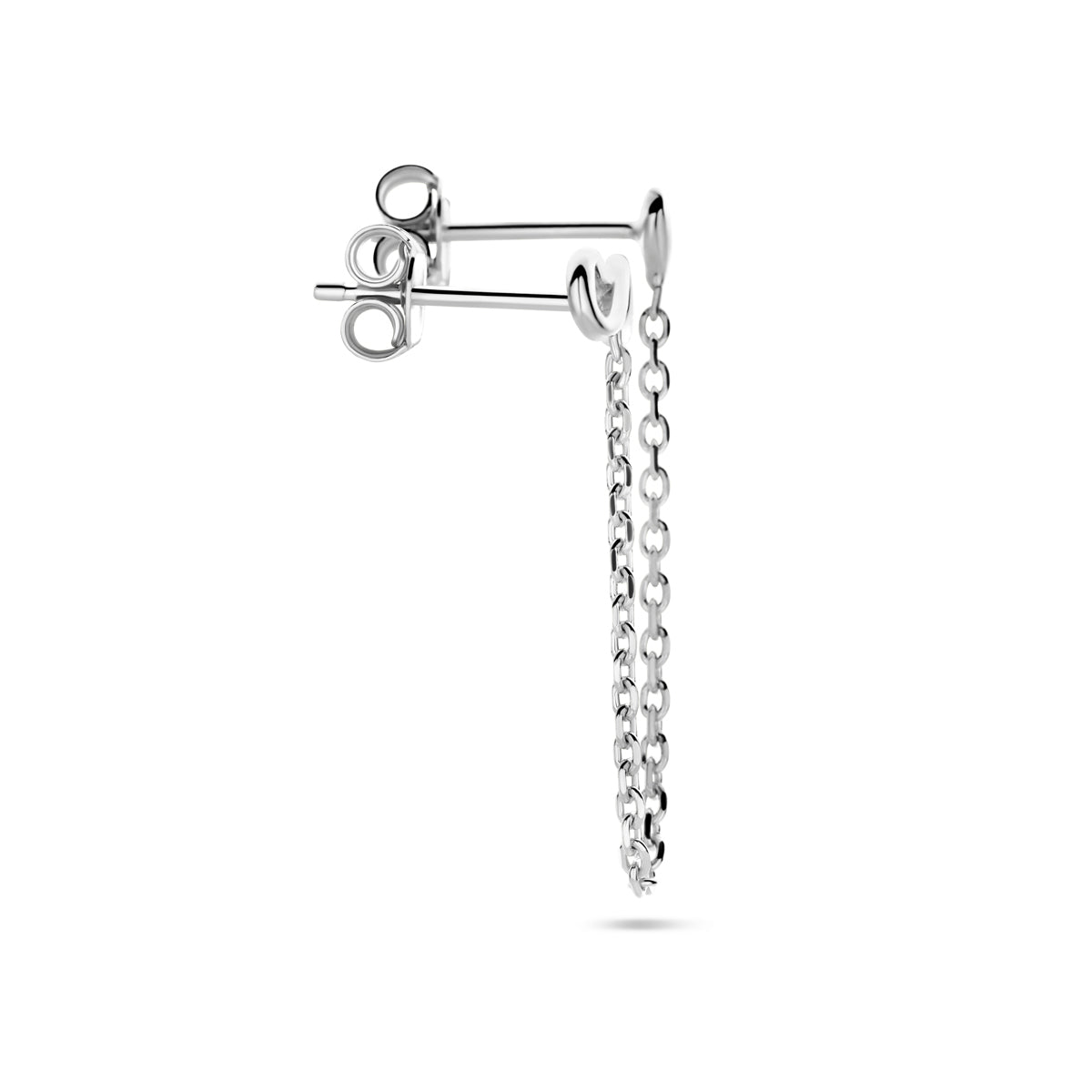 vDam Oorknop Hart En Infinity Per Stuk Zilver Gerhodineerd 1338678