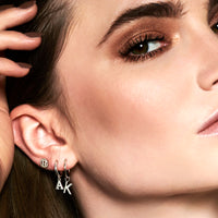 vDam Oorknop Letter Zilver Gerhodineerd 1334604