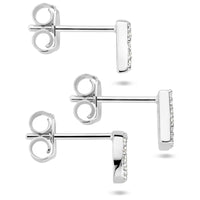 vDam Oorknop Letter Zirkonia Per Stuk Zilver Gerhodineerd 1336245