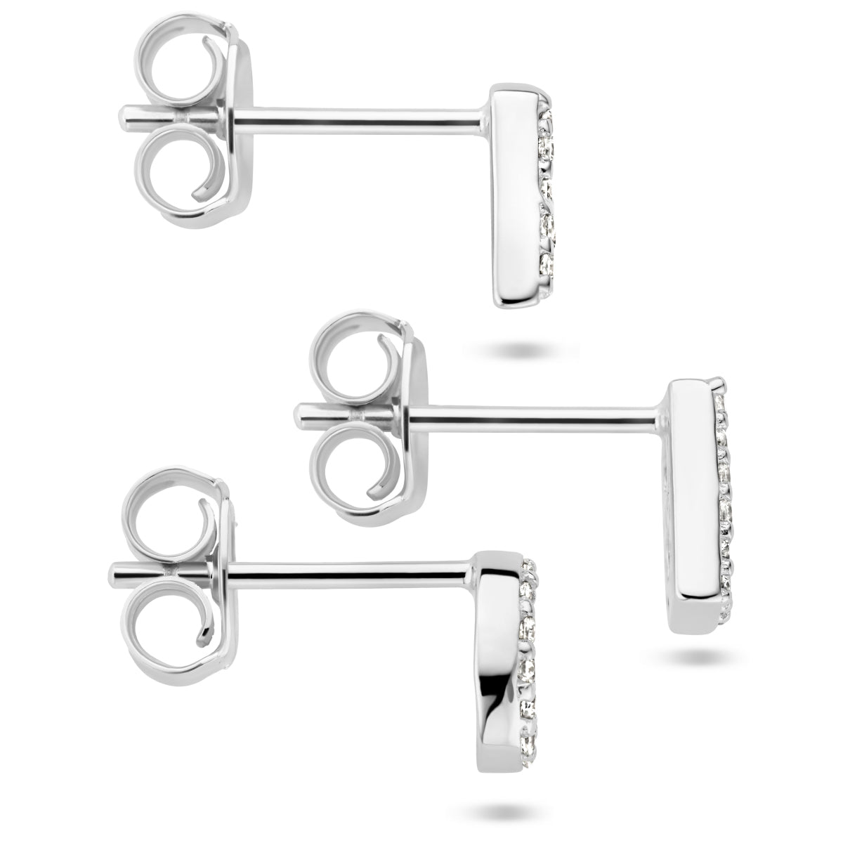 vDam Oorknop Letter Zirkonia Per Stuk Zilver Gerhodineerd 1336245