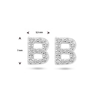 vDam Oorknop Letter Zirkonia Per Stuk Zilver Gerhodineerd 1336246